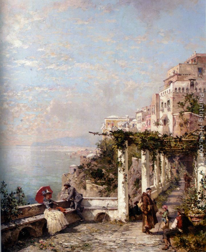 Die Amalfi Kuste painting - Franz Richard Unterberger Die Amalfi Kuste art painting